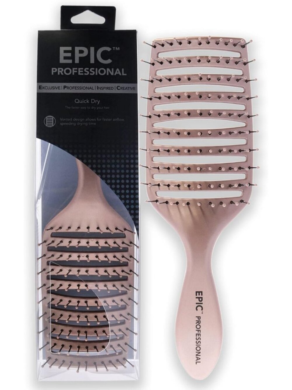 Professional Quick Dry Wet Brush for All Hair Types - Stylish Rose Gold Design